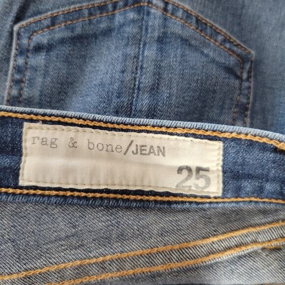 Rag & Bone Destroyed Wash Mid Rise Skinny Jeans 25 - Picture 10 of 12